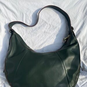 Elegant Green Leather Hobo Bag